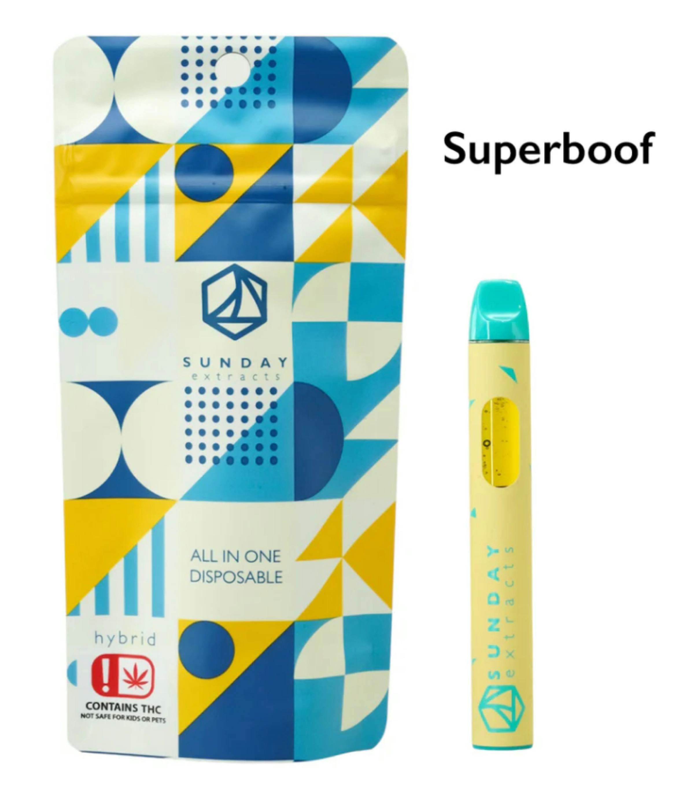 $28 | 2g Live Resin Disposable | Sunday Extracts | Superboof