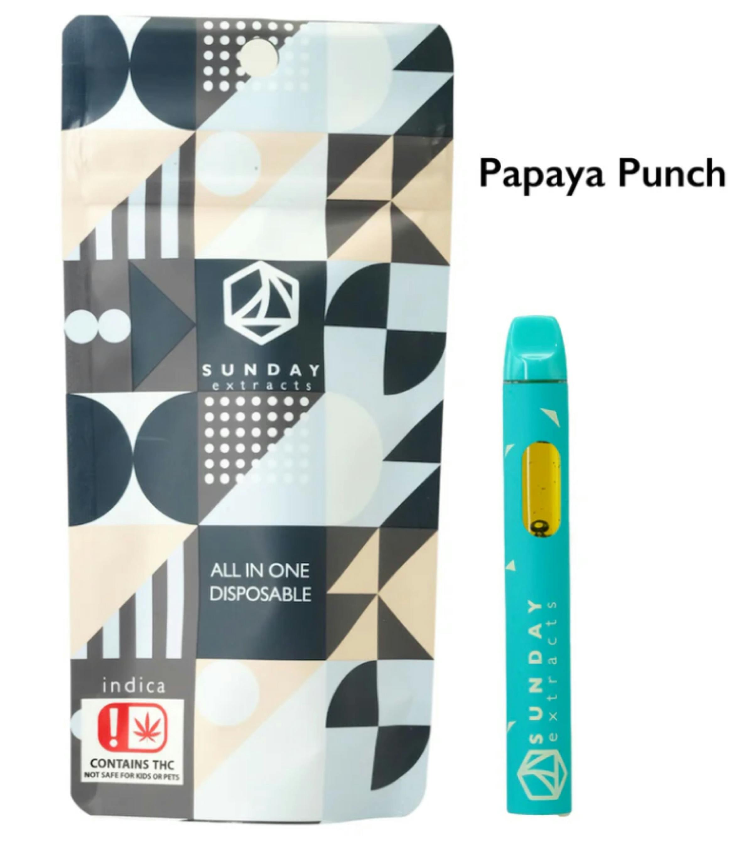 $28 | 2g Live Resin Disposable | Sunday Extracts | Papaya Punch