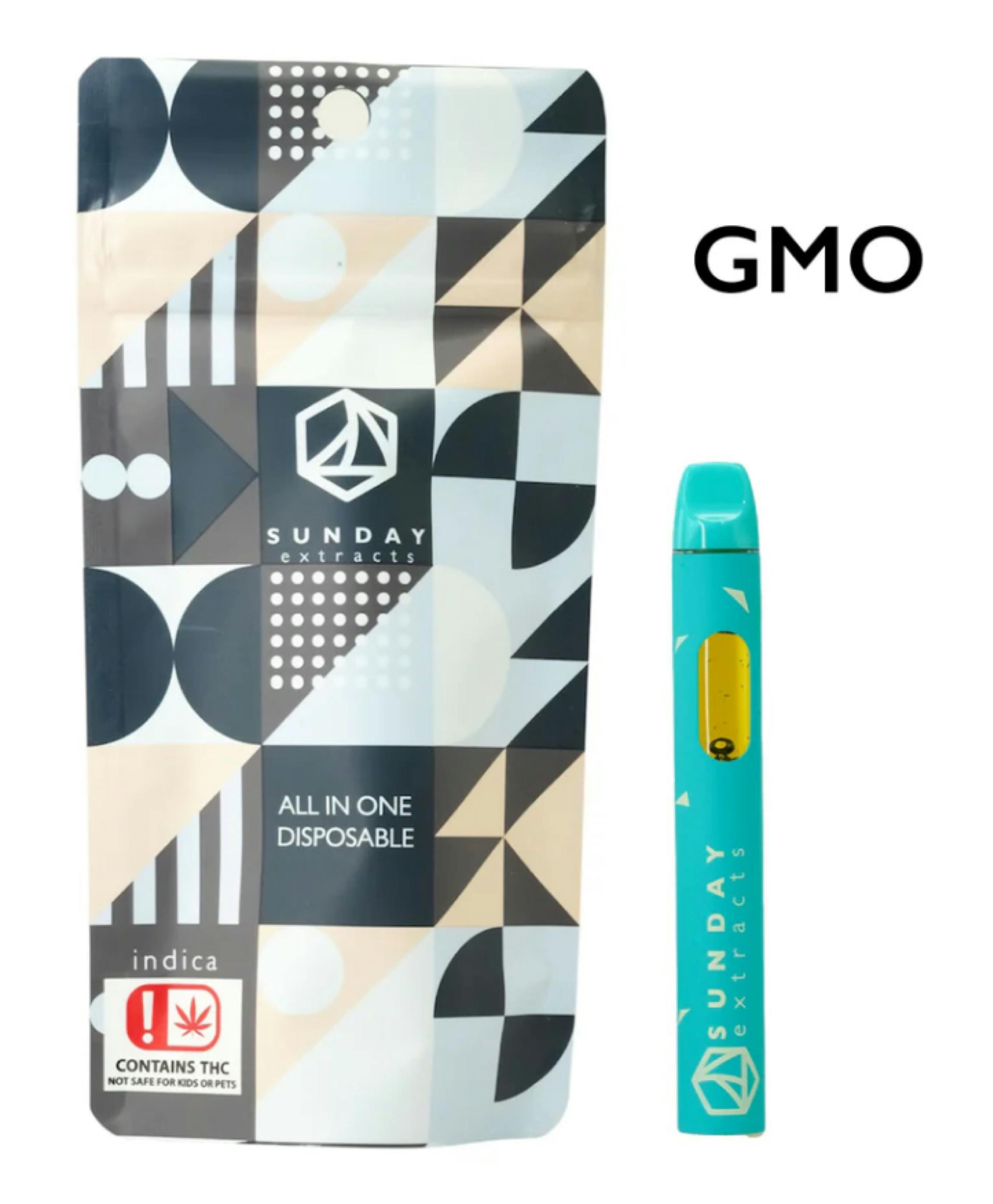 $28 | 2g Live Resin Disposable | Sunday Extracts | GMO