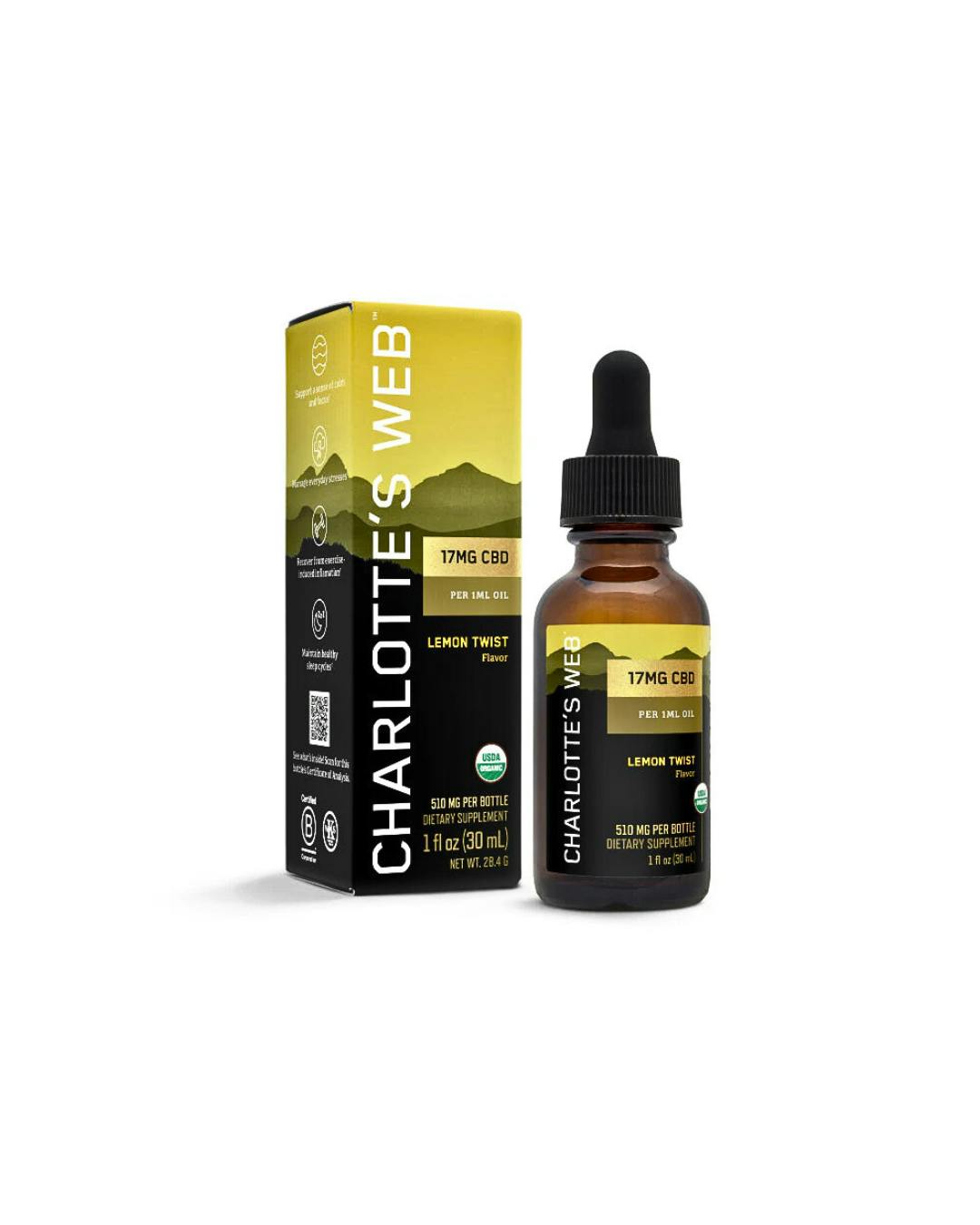 $55 | 17mg Hemp Extract | Charlotte's Web | Lemon Twist