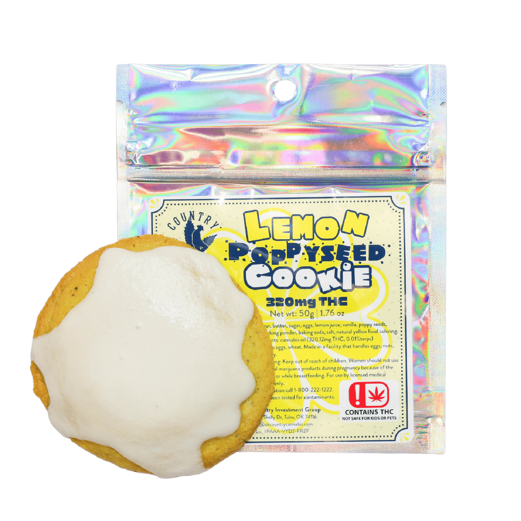 $10 | 300mg Lemon Poppy Seed Cookie | Country Cannabis