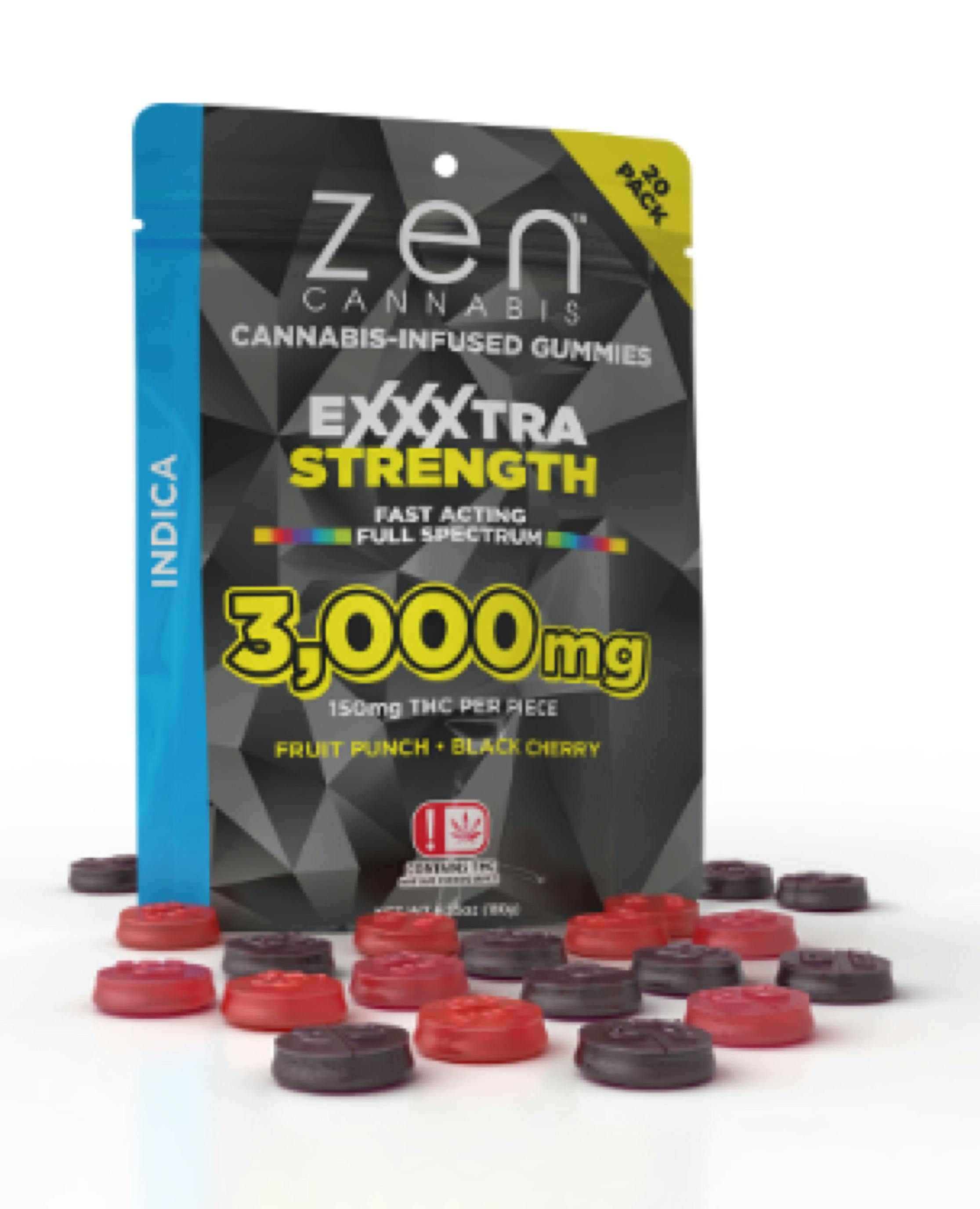 $70 | 3000mg Gummy Pack | Zen | Indica