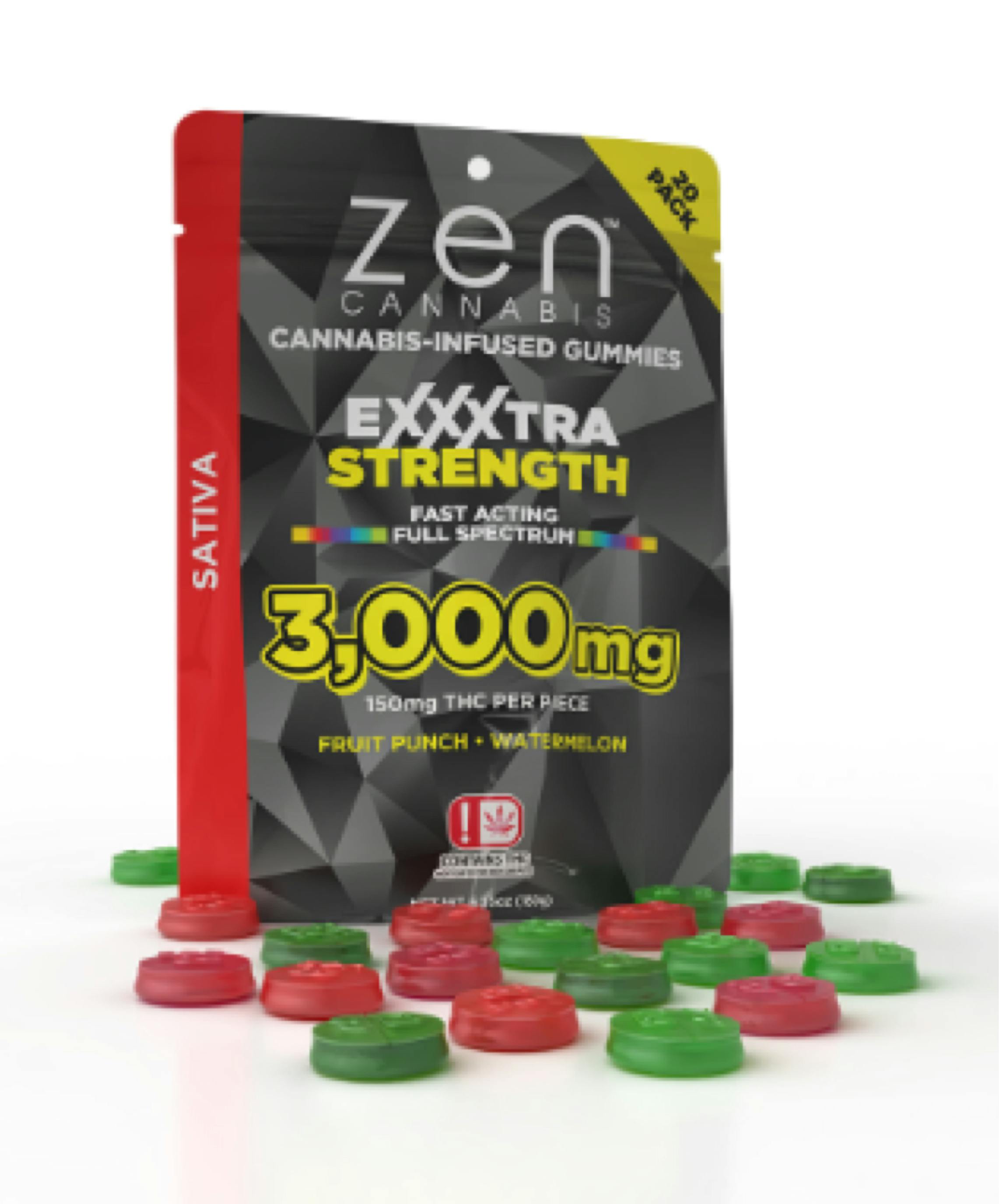$70 | 3000mg Gummy Pack | Zen | Sativa