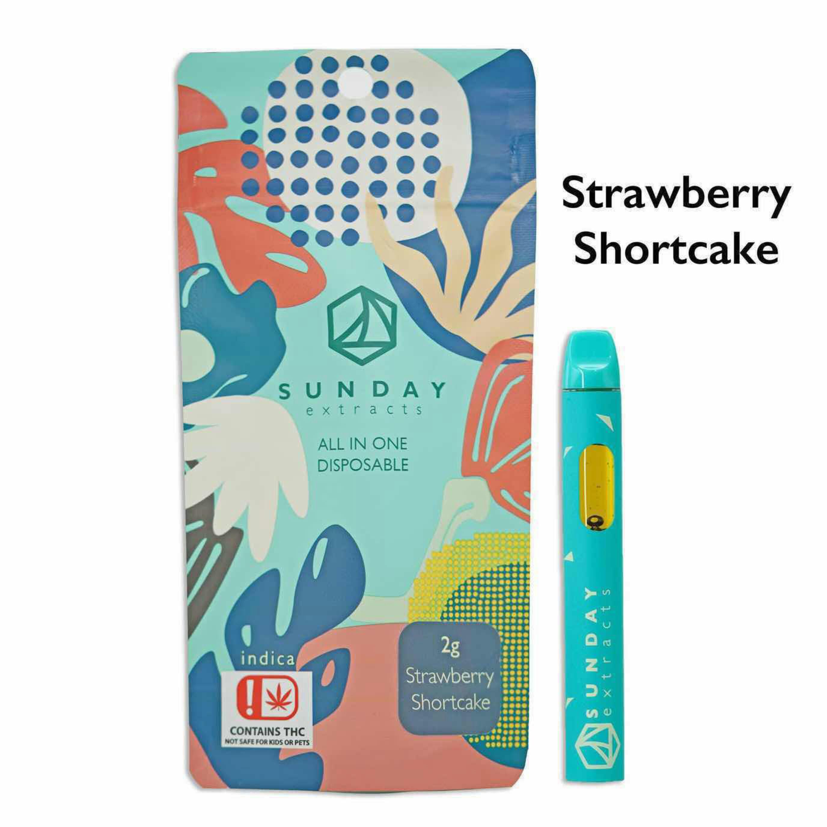 $25 | 2g Disposable | Sunday Extracts | Strawberry Shortcake