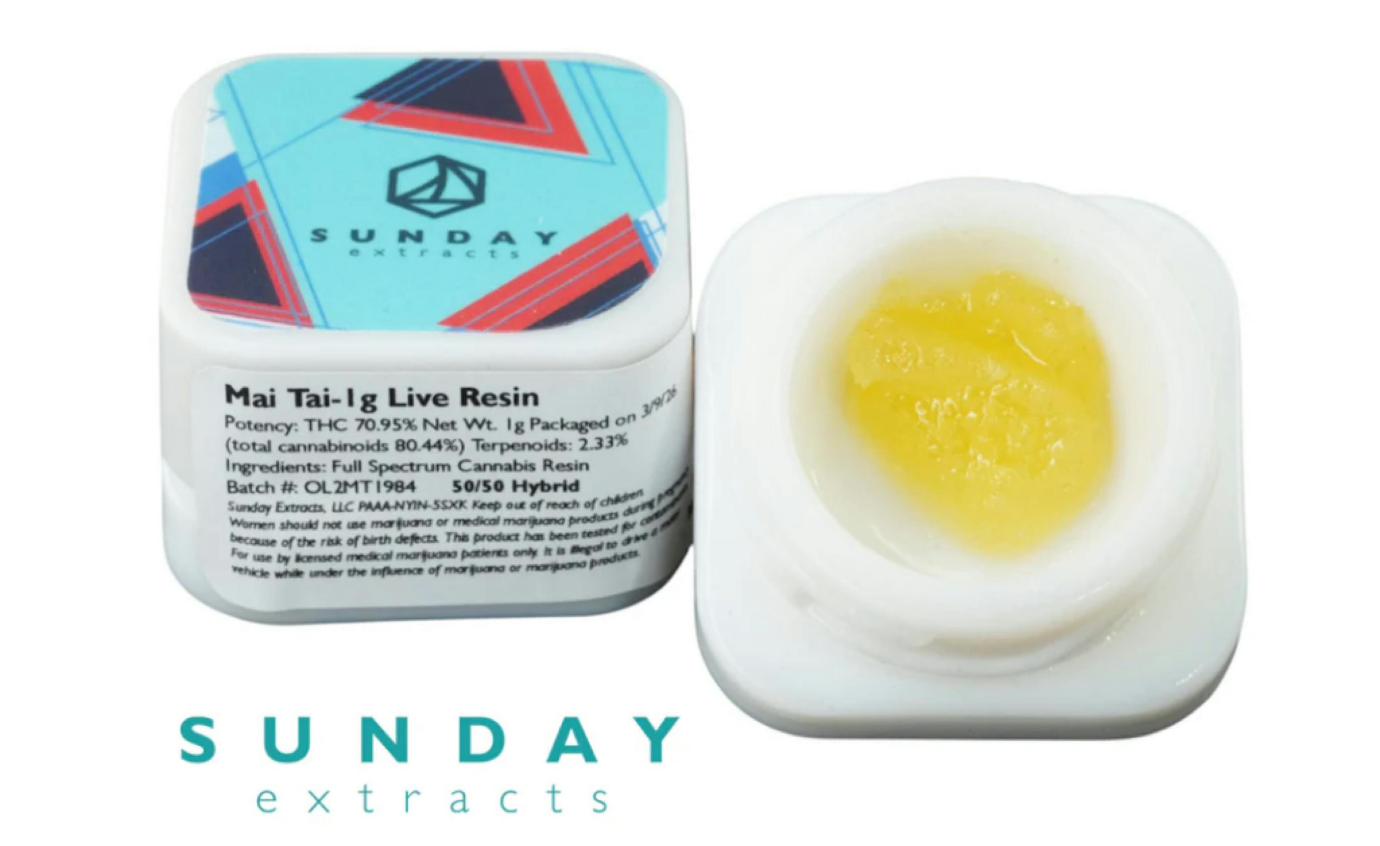 $10 | 1g Live Badder | Sunday Extracts | MAI TAI