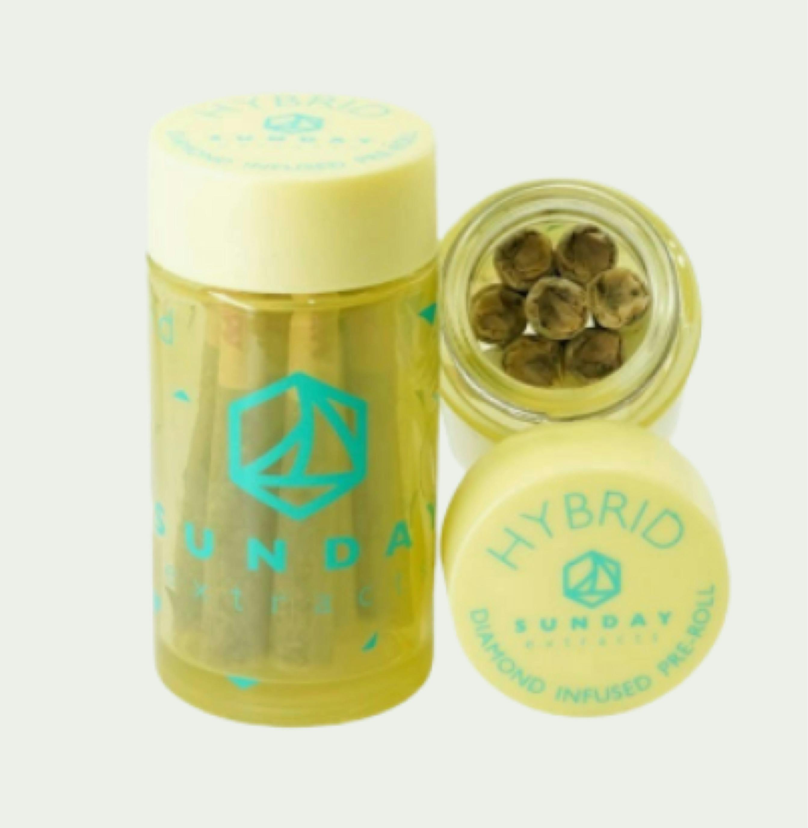 $35 | 10 Pack .75g Diamond Infused Pre-Roll | Sunday Extracts | Nerd Cluster