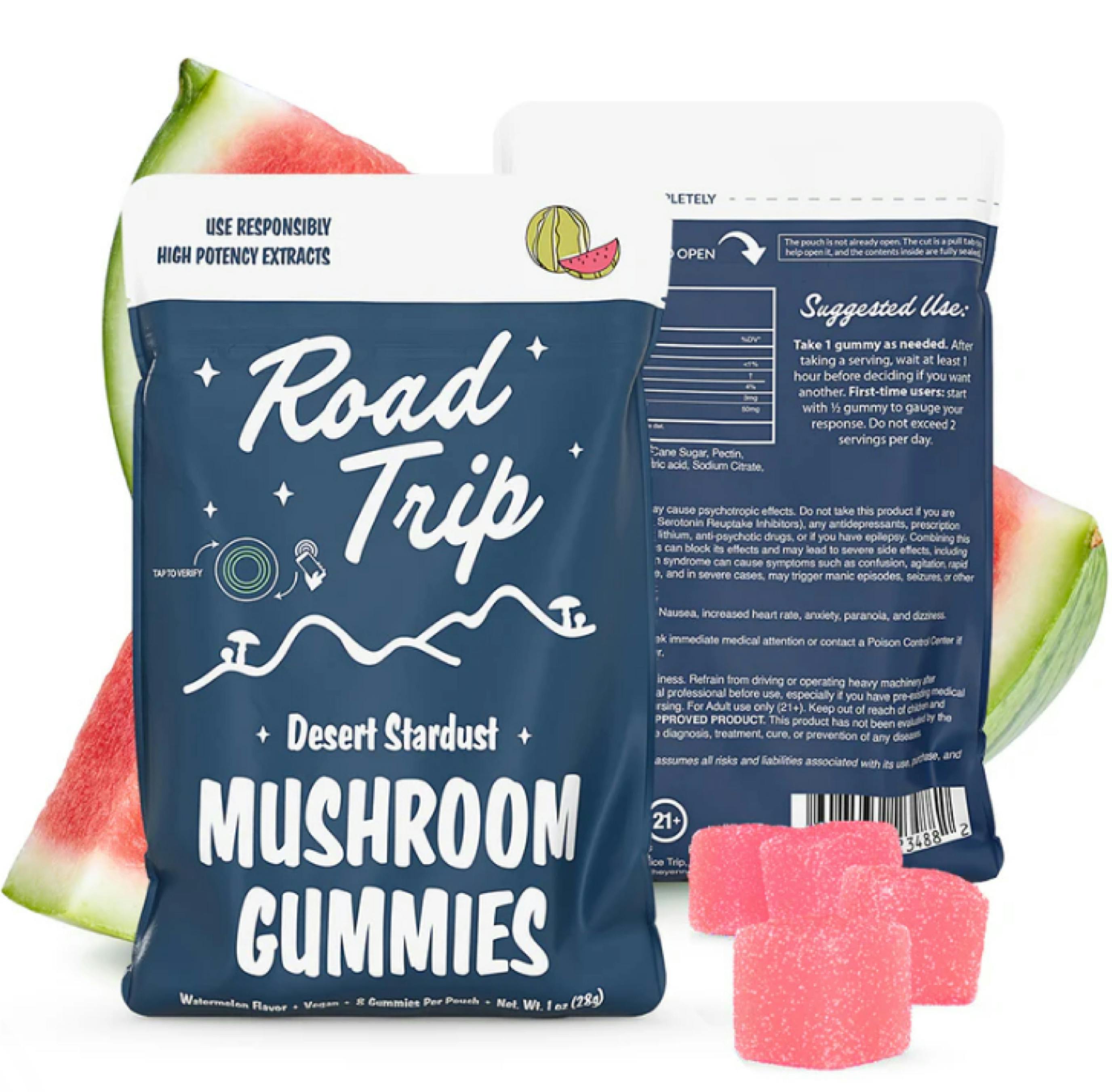 $35 | Road Trip Desert Star Dust Mushroom Gummies | Erth Wellness | Watermelon