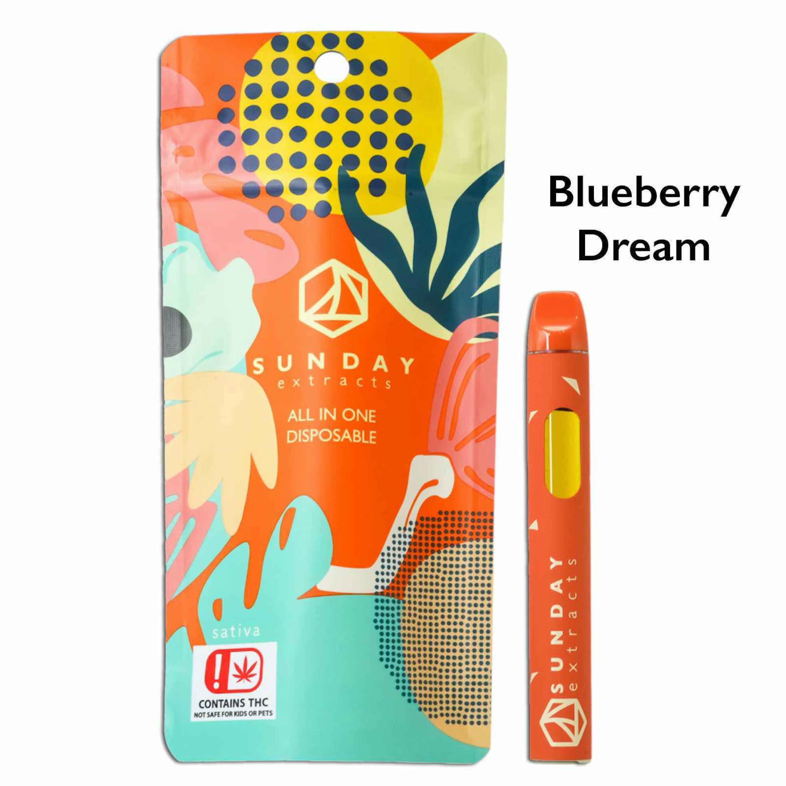 $25 | 2g Disposable | Sunday Extracts | Blueberry Dreams