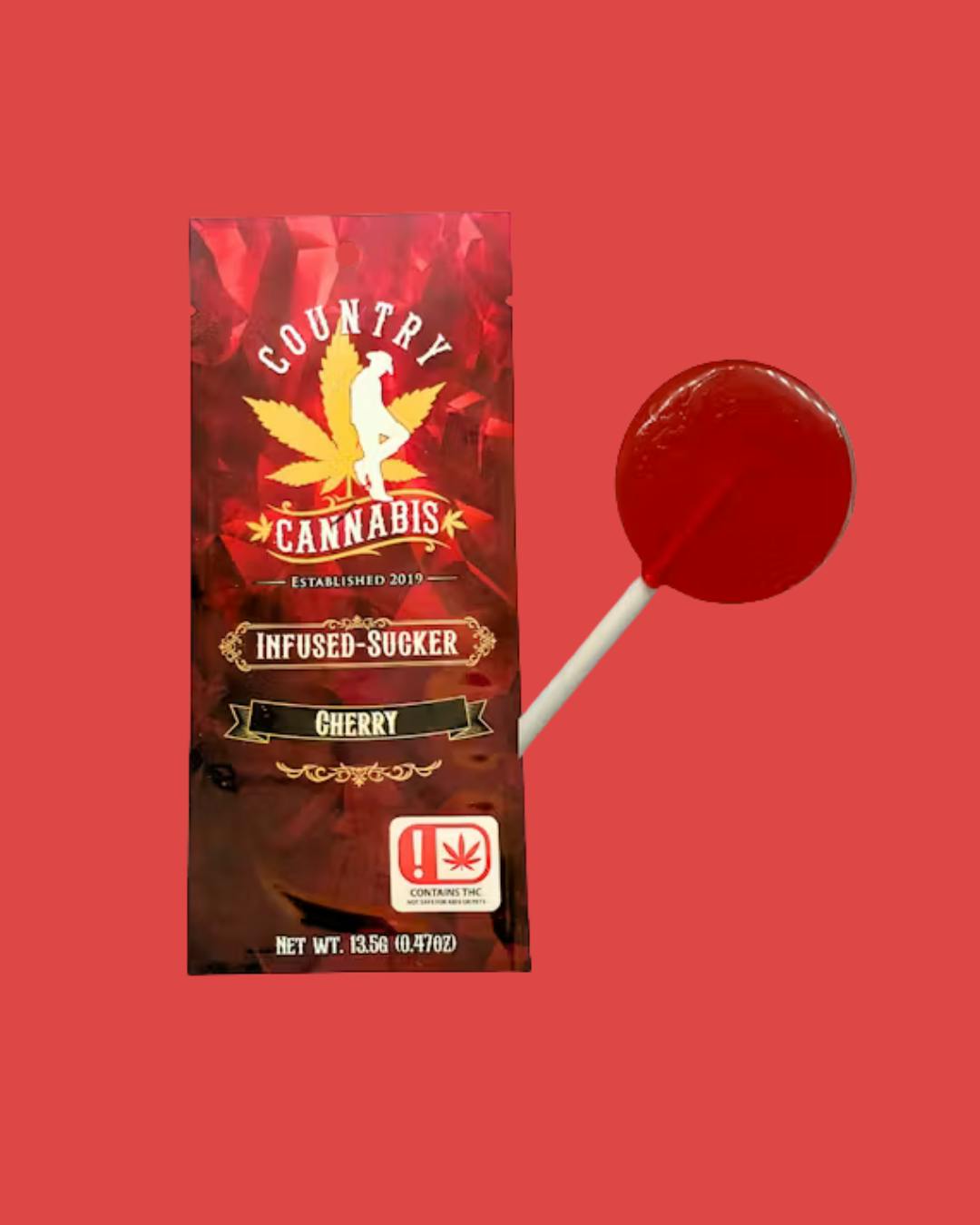 $5 | 100mg Sucker | Country Cannabis | Cherry
