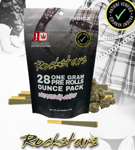 $35 | 28pk 1g Rockstar Pre-Rolls | Vice Capital | Wedding Cake