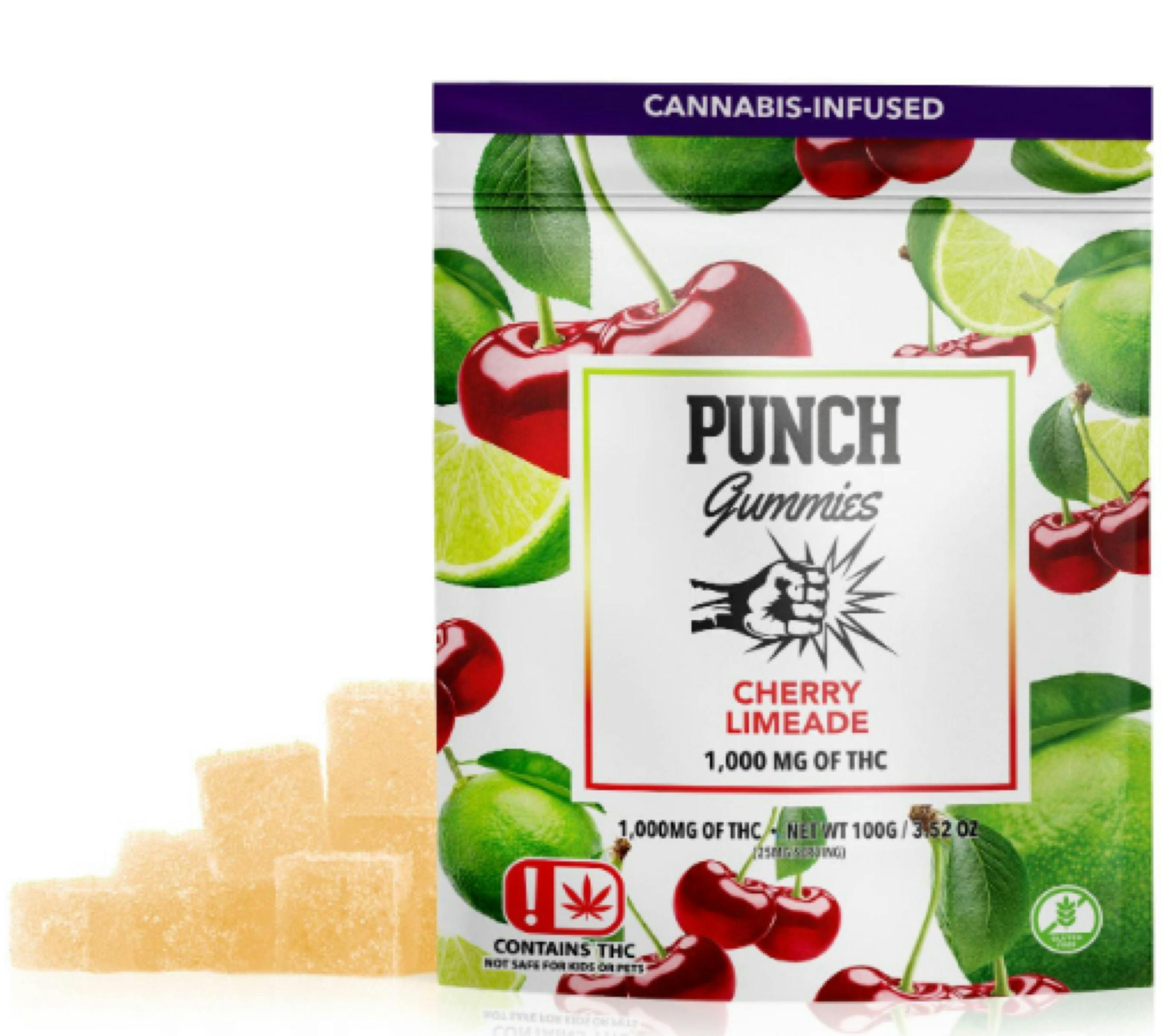 $20 | 1000mg Gummies | Punch Extracts | Cherry Limeade