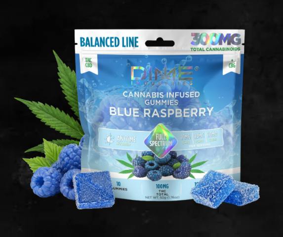 $16 | 500mg Balance Line 2:1 THC/CBD Gummies | Dime | Blue Raspberry