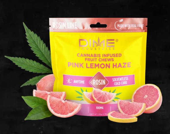 $13 | 100mg Rosin Gummies | Dime | Pink Lemon Haze