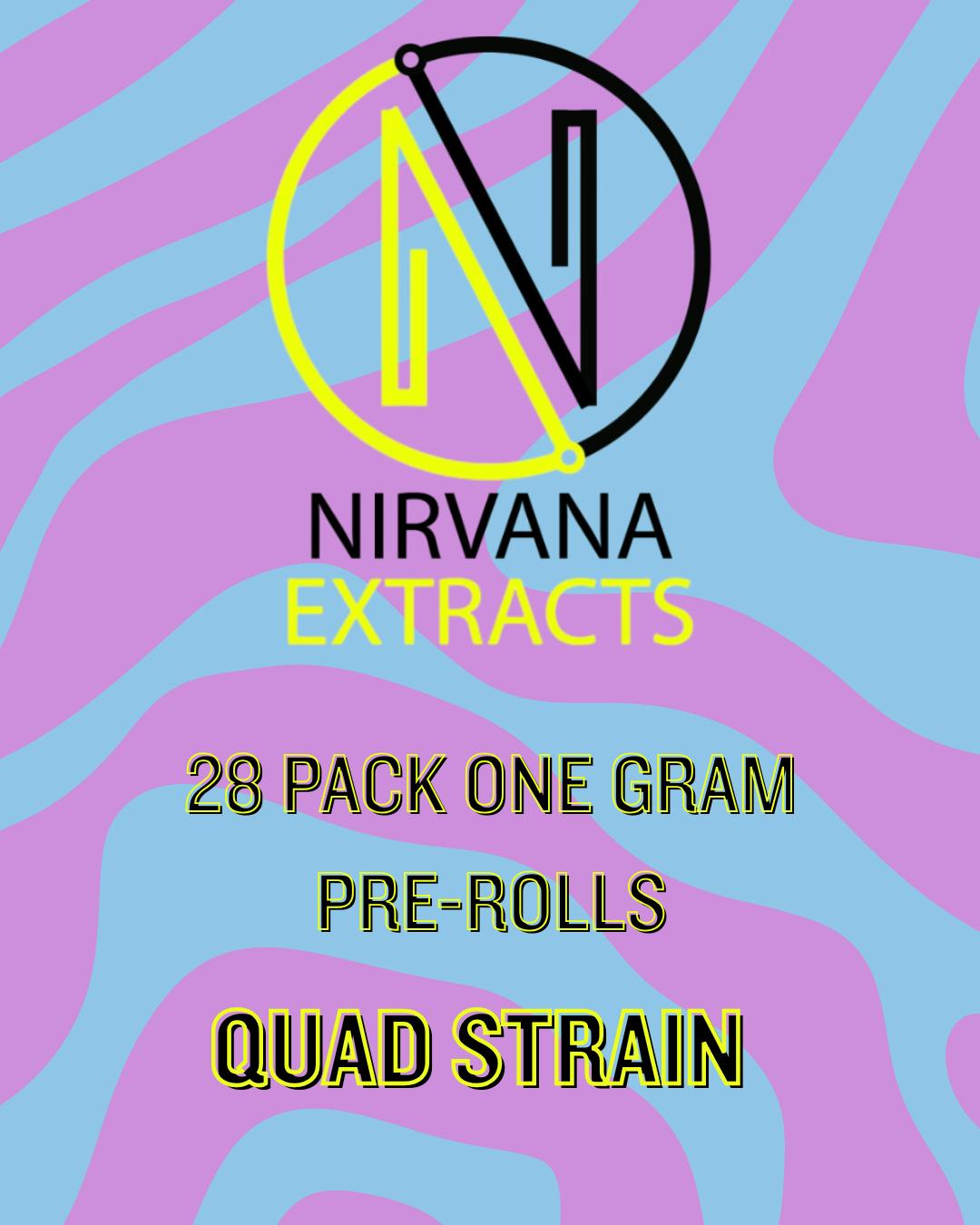 $35 | 28 Pack 1g Pre-Rolls Quad Strain | Nirvana | All Hybrid