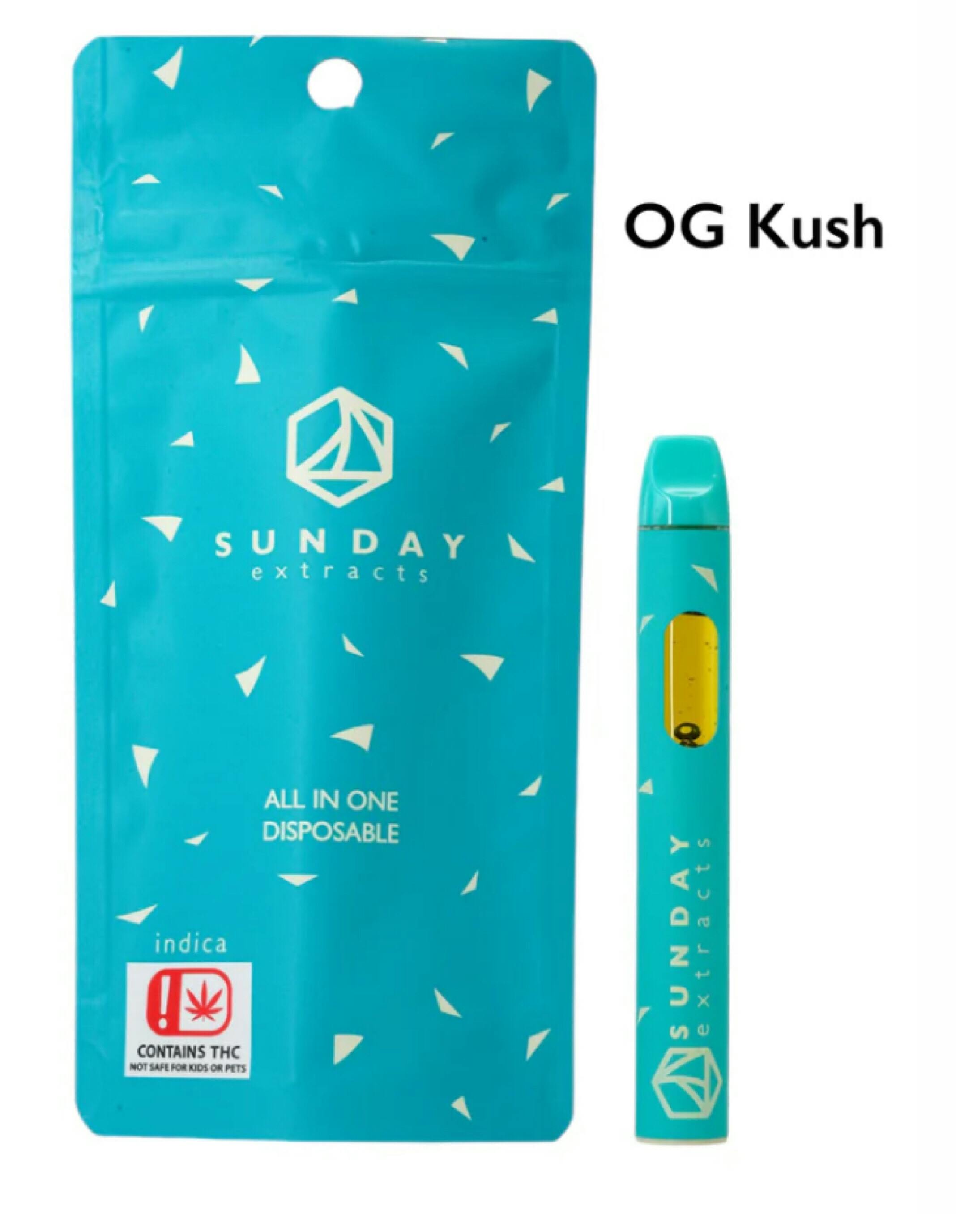 $25 | 2g Disposable | Sunday Extracts | OG Kush