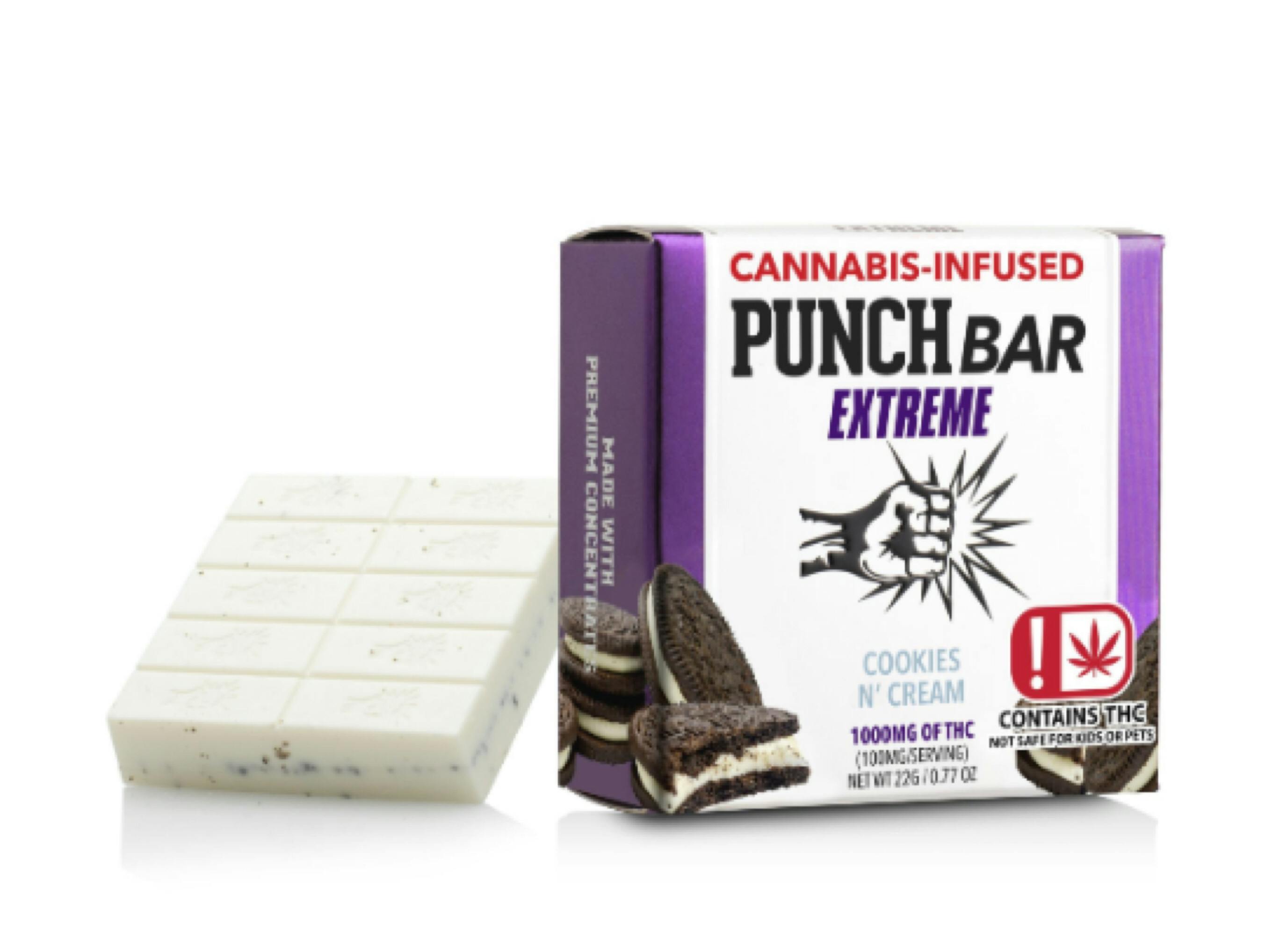 $15 | 1000mg Chocolate Bar | Punch Extracts | Cookies N Cream