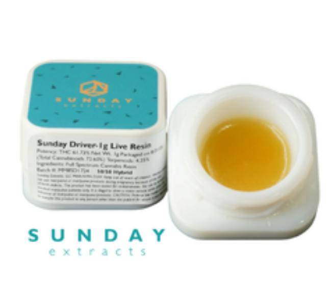 $10 | 1g Live Resin Badder | Sunday Extracts | Sunday Driver