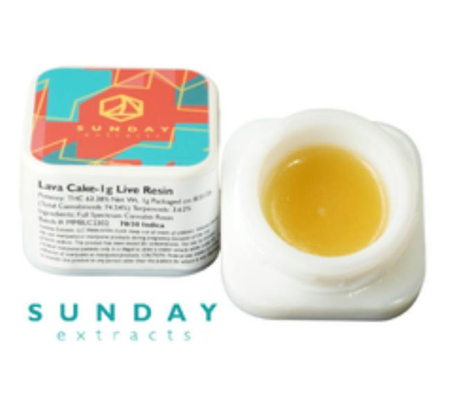 $10 | 1g Live Resin Badder | Sunday Extracts | Lava Cake