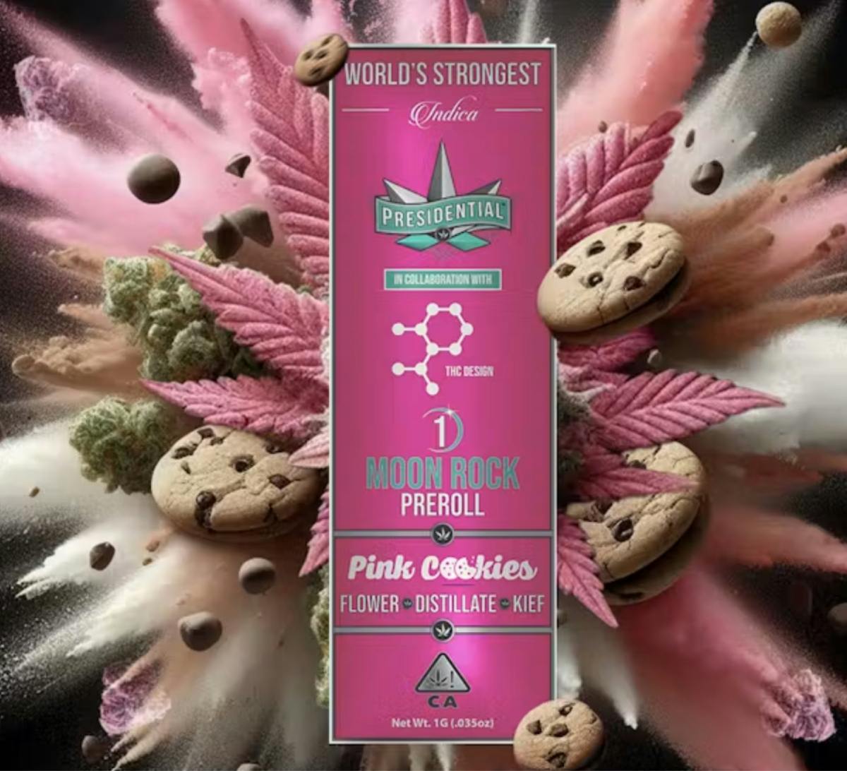 $9 | 1g Moon Rock Pre-roll | Presidential | Pink Cookies