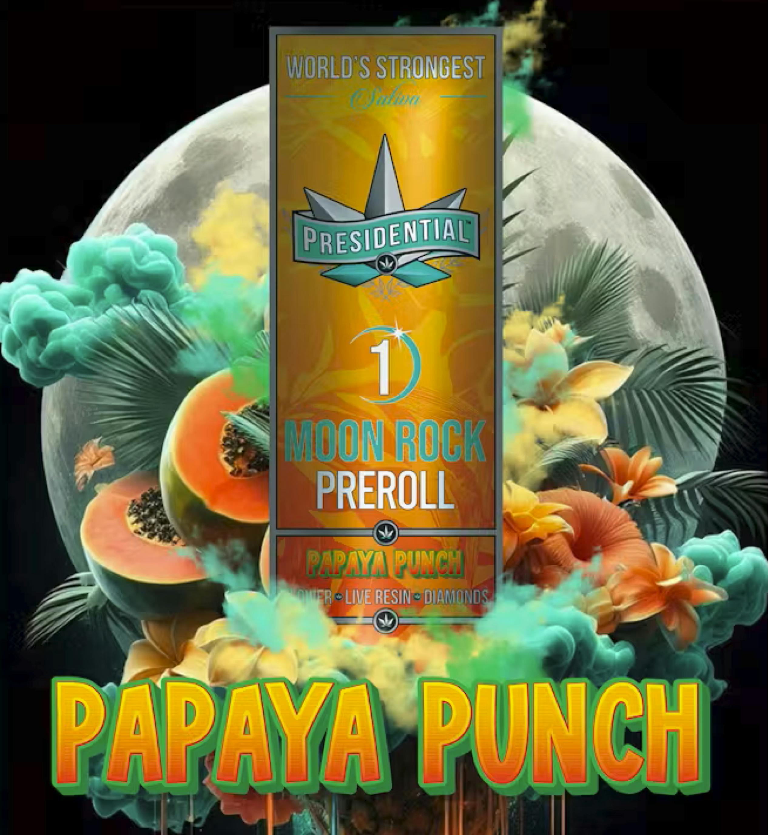 $9 | 1g Moon Rock Pre-roll | Presidential | Papaya Punch