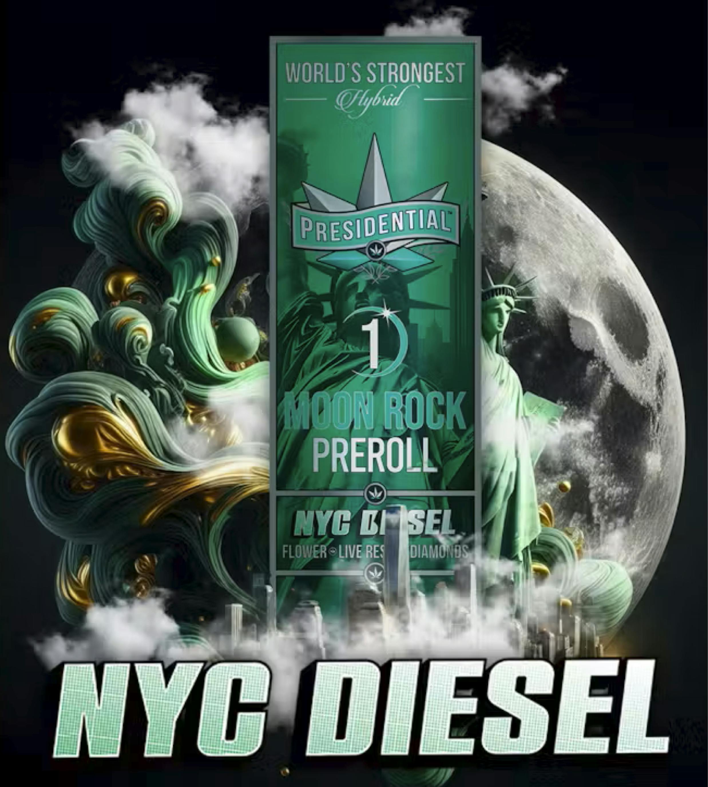 $9 | 1g Moon Rock Pre-roll | Presidential | NYC Diesel