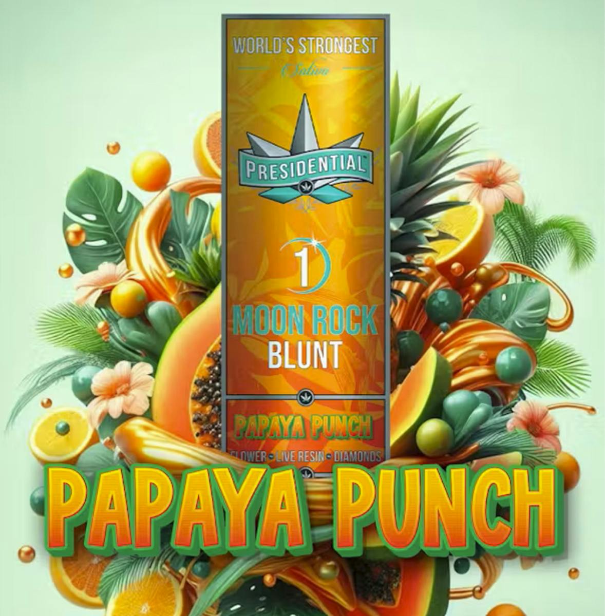 $15 | 1.5g Moon Rock Blunt | Presidential | Papaya Punch