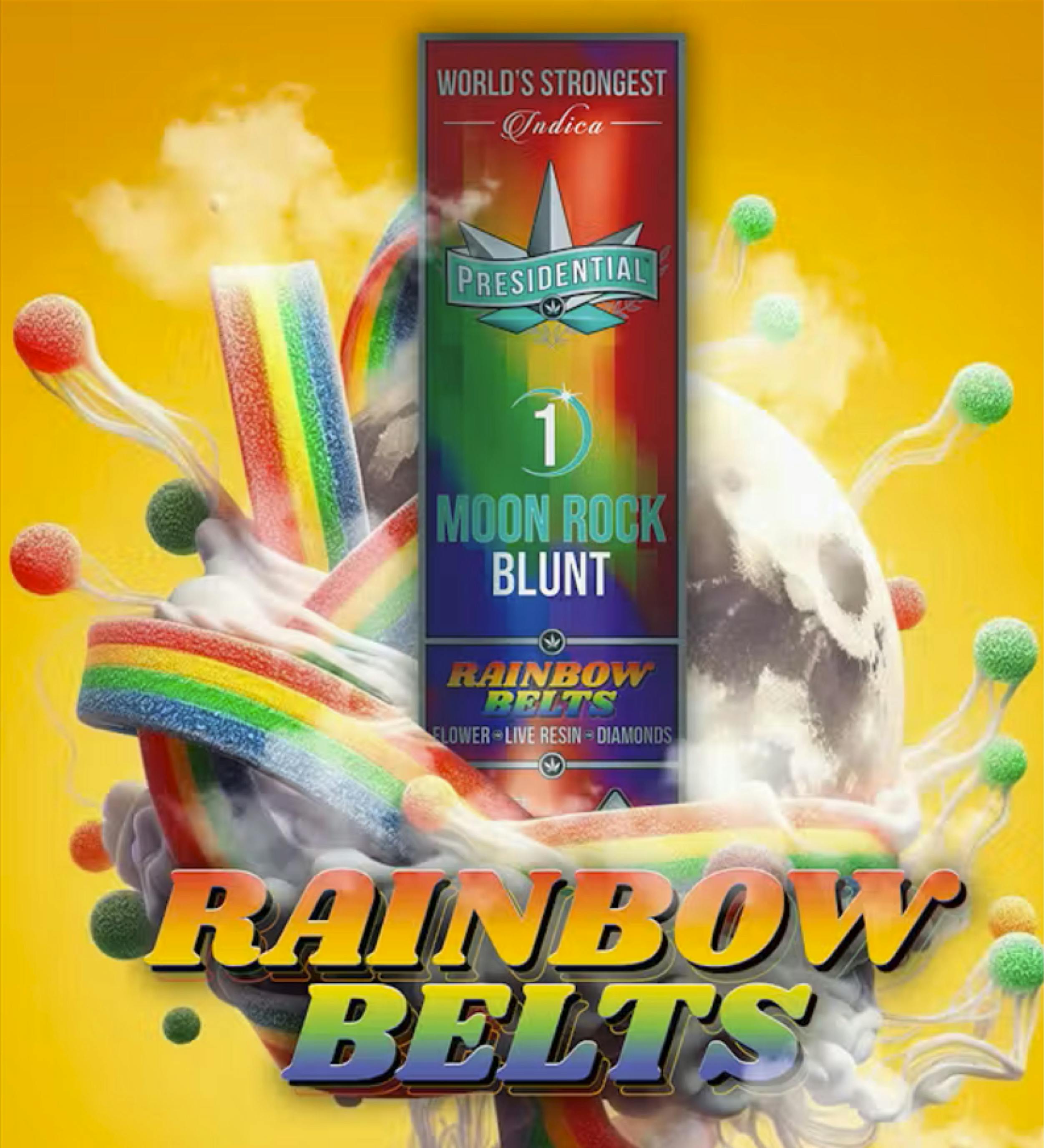 $15 | 1.5g Moon Rock Blunt | Presidential | Rainbow Belts