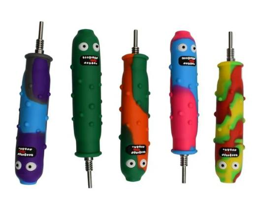 $15 | '6 Silicone Pickle Multicolor Dab Straw | MJ Wholesale | 0315