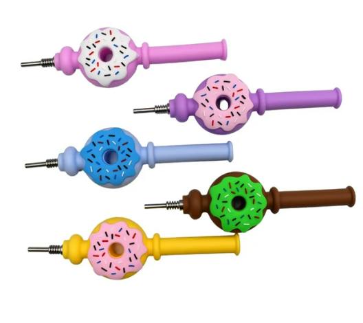 $15 | Sprinkle Donut Silicone Dab Straw | SPS Wholesale | (0438)