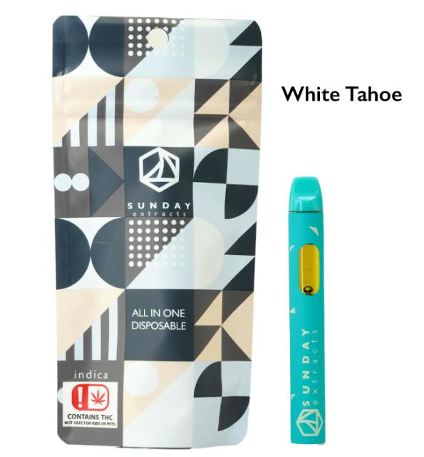 $28 | 2g Live Resin Disposable | Sunday Extracts | White Tahoe