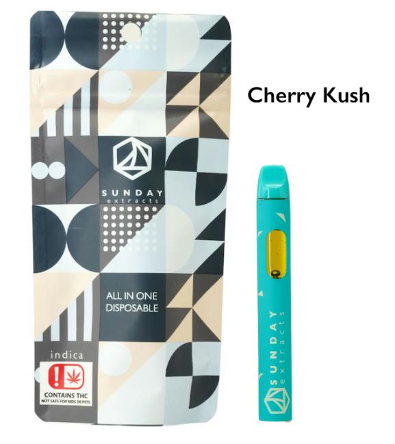 $28 | 2g Live Resin Disposable | Sunday Extracts | Cherry Kush