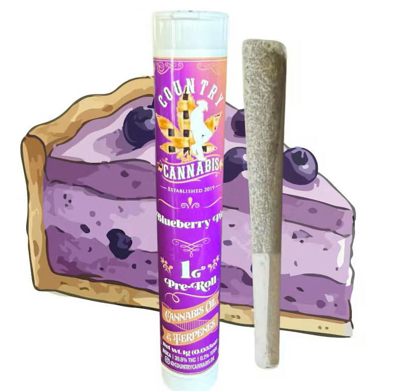 $8 | 1g Infused Preroll | Country Cannabis | Blueberry Pie
