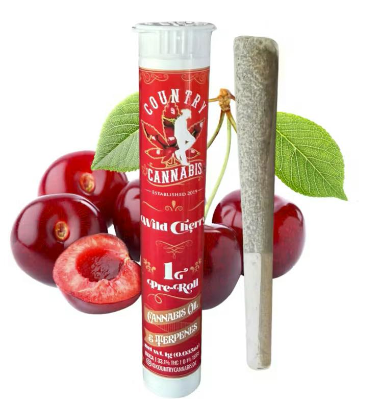 $8 | 1g Infused Preroll | Country Cannabis | Wild Cherry