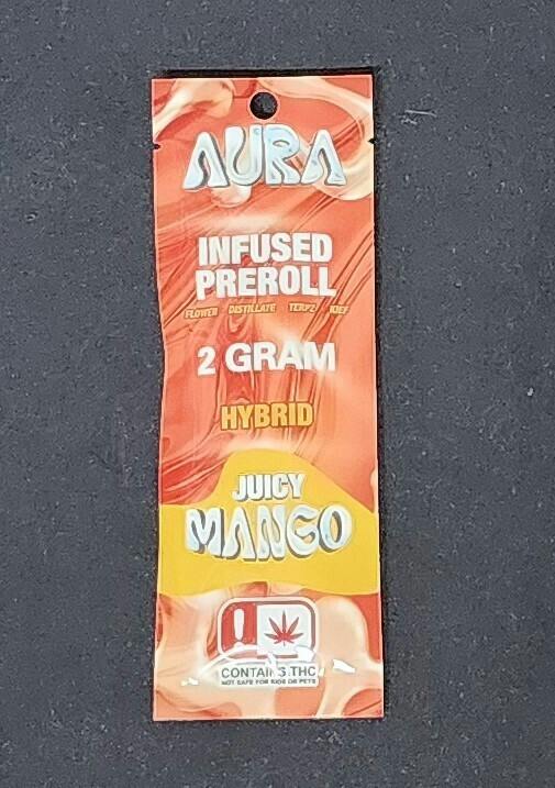 $12 | 1g Infused Aura Preroll | Cloud 9ine Solutions | Juicy Mango