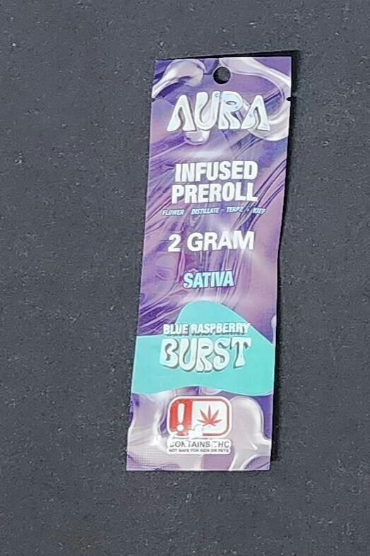 $12 | 1g Infused Aura Preroll | Cloud 9ine Solutions | Blue Raspberry Burst