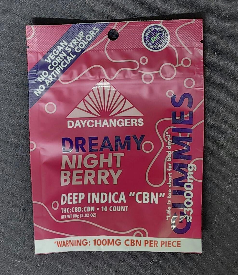 $30 | 3000mg 1:1:1 THC/CBD/CBN Gummies | Day Changers | Dreamy Night Berry