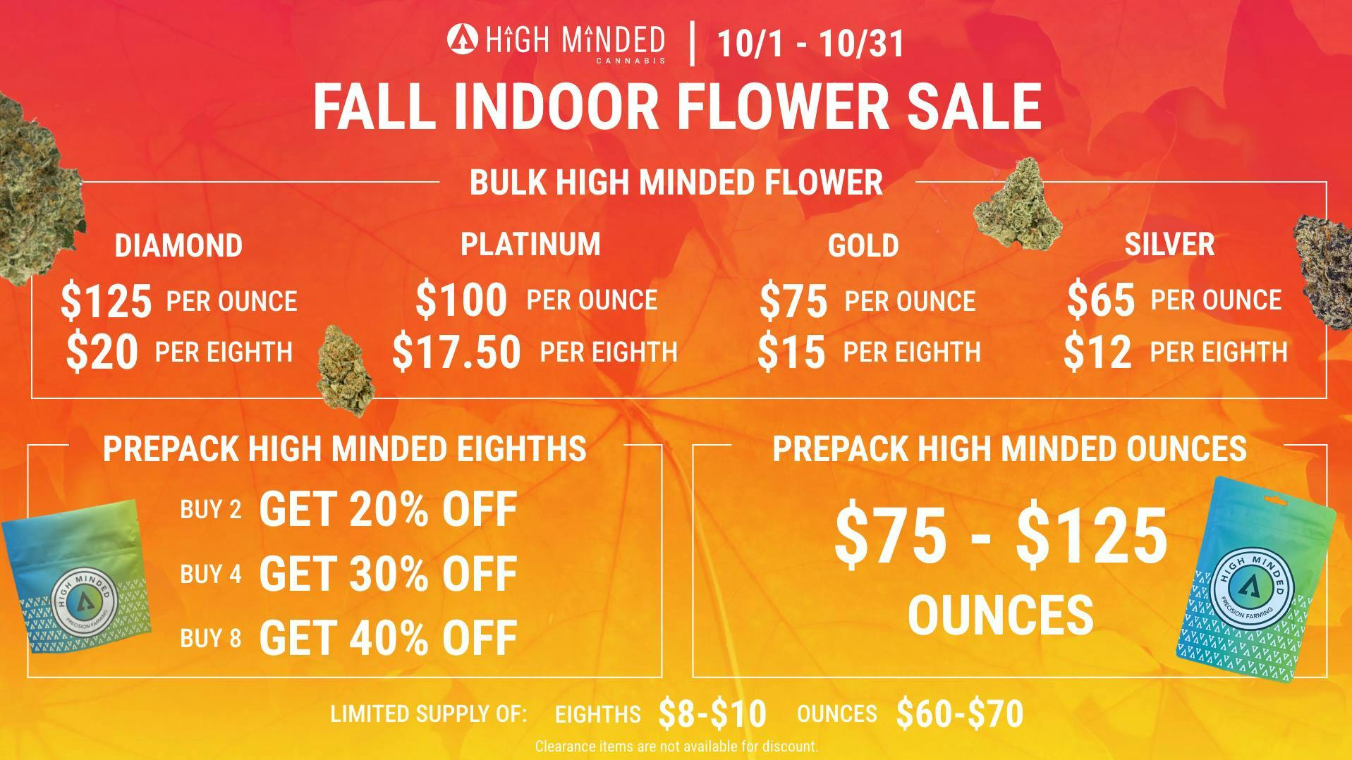 🎃 October Flower Sale! 👻 at Cloud Cannabis Grand Rapids 28th Street