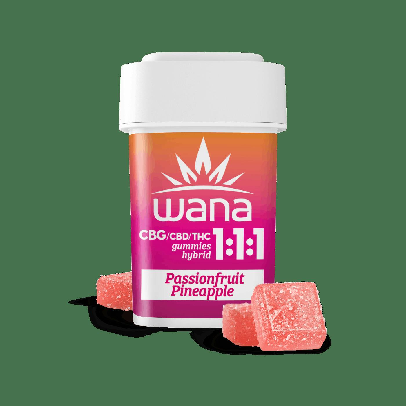 Wana 100mg 1:1:1 Gummies (H) PASSIONFRUIT PINEAPPLE