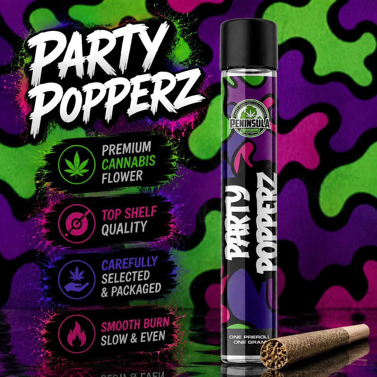 Peninsula Gardens | Party Popperz | Joint | 1g by Peninsula Gardens