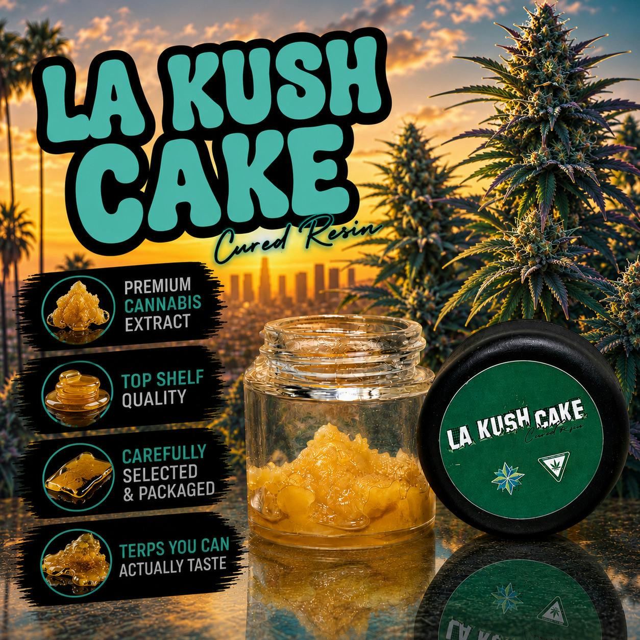 Harbor Farmz | LA Kush Cake | Hybrid | 10G | Cured Resin | REC