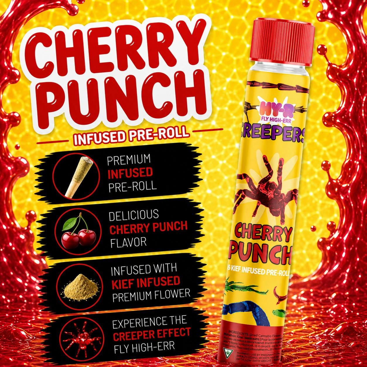 HY-R | Cherry Punch | 1G | Tarantula Infused Pre-Roll | REC cannabis product