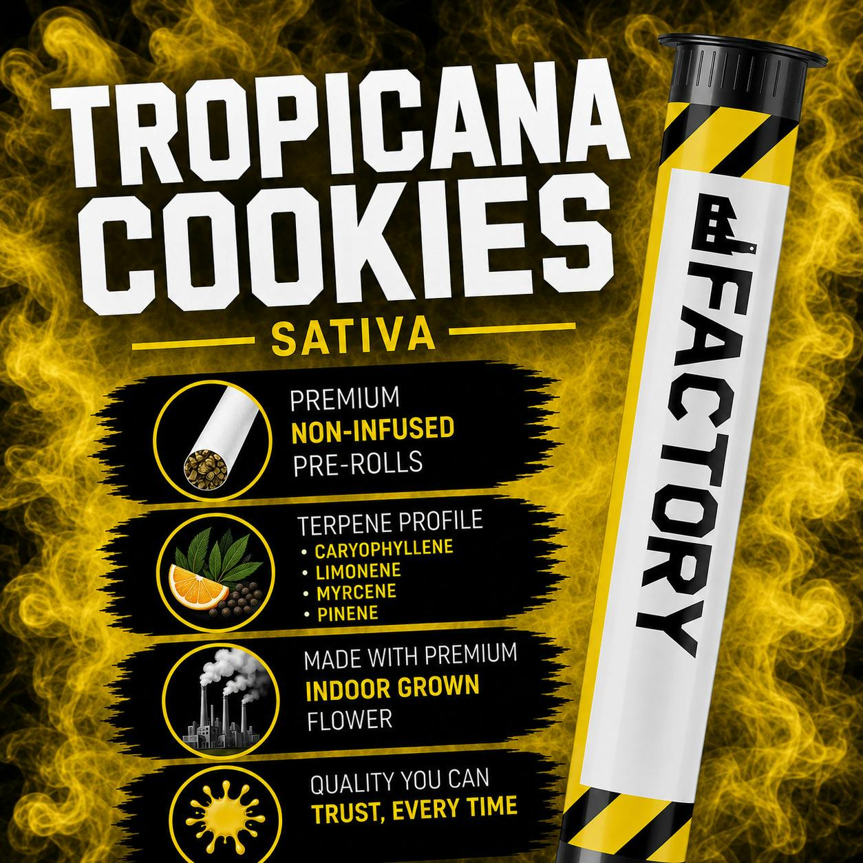 Factory | Tropicana Cookies | Sativa | 1G | Pre-Roll | REC at The H.U.B.