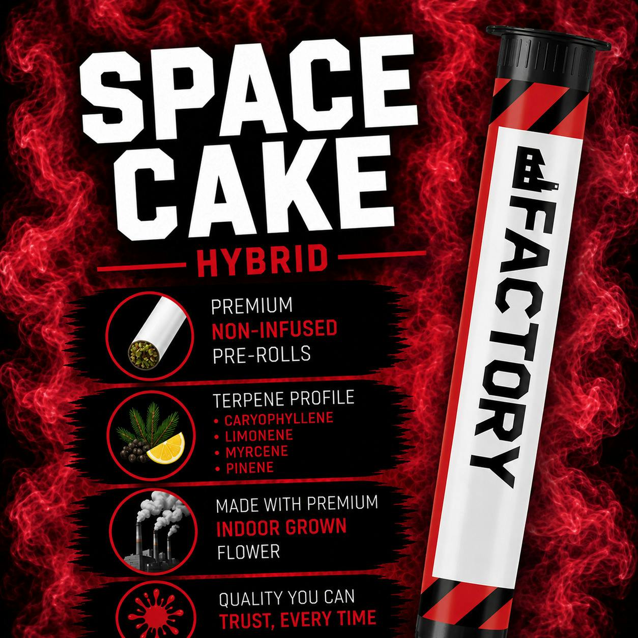 Factory | Space Cake | Hybrid | 1G | Pre-Roll | REC at The H.U.B.