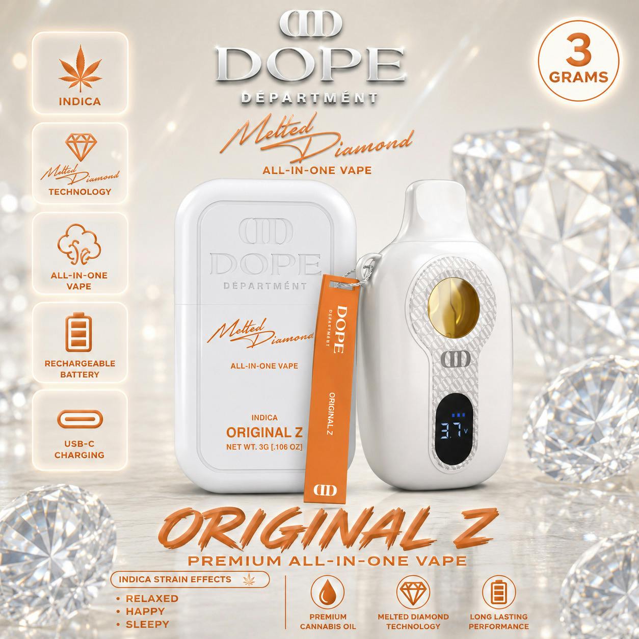 Dope Department | Original Z | 3G Melted Diamonds Disposable by Dope Department