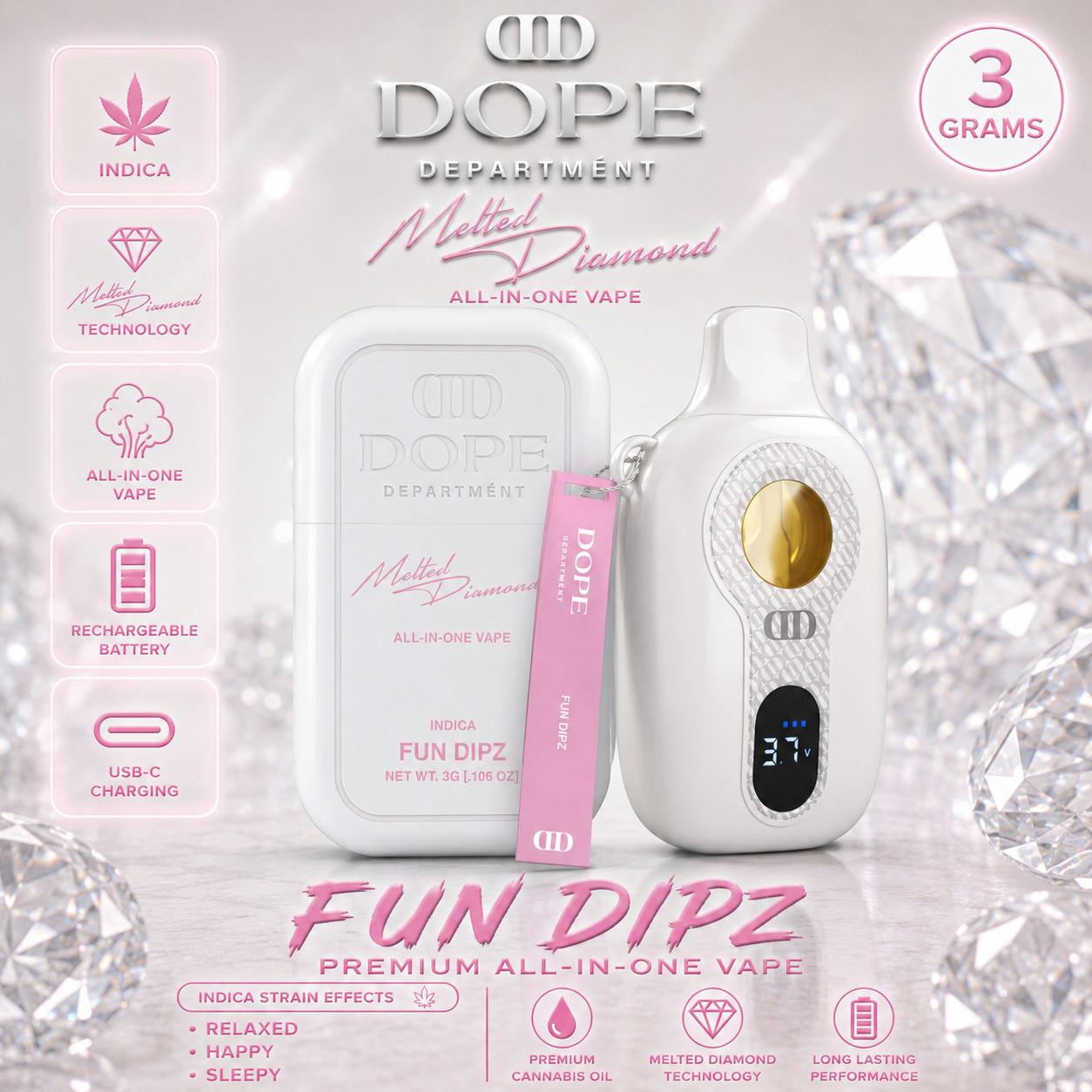Dope Department | Fun Dip | 3G Melted Diamonds Disposable by Dope Department