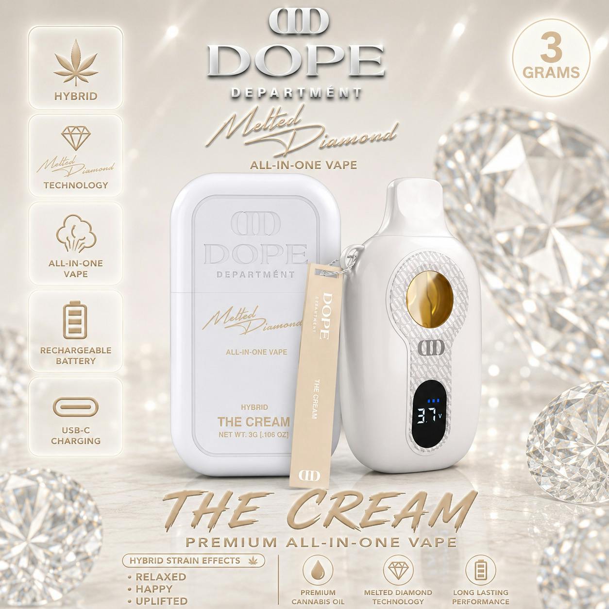 Dope Department | The Cream | 3G Melted Diamonds Disposable by Dope Department