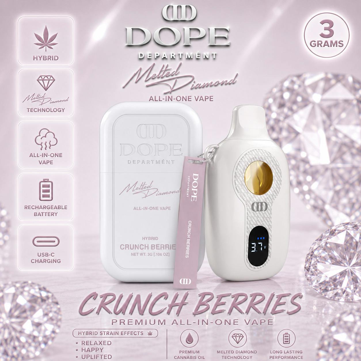 Dope Department | Crunch Berries | 3G Melted Diamonds Disposable by Dope Department