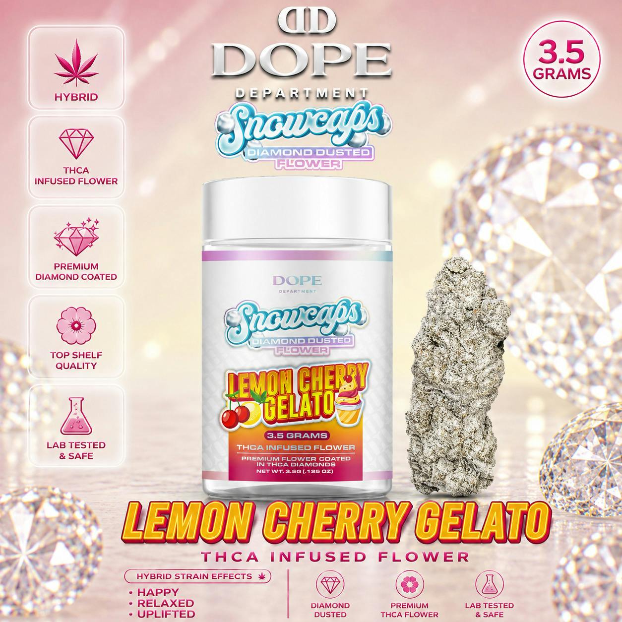 Dope | Snowcaps | Lemon Cherry Gelato | Infused Flower | 3.5g by Dope Department