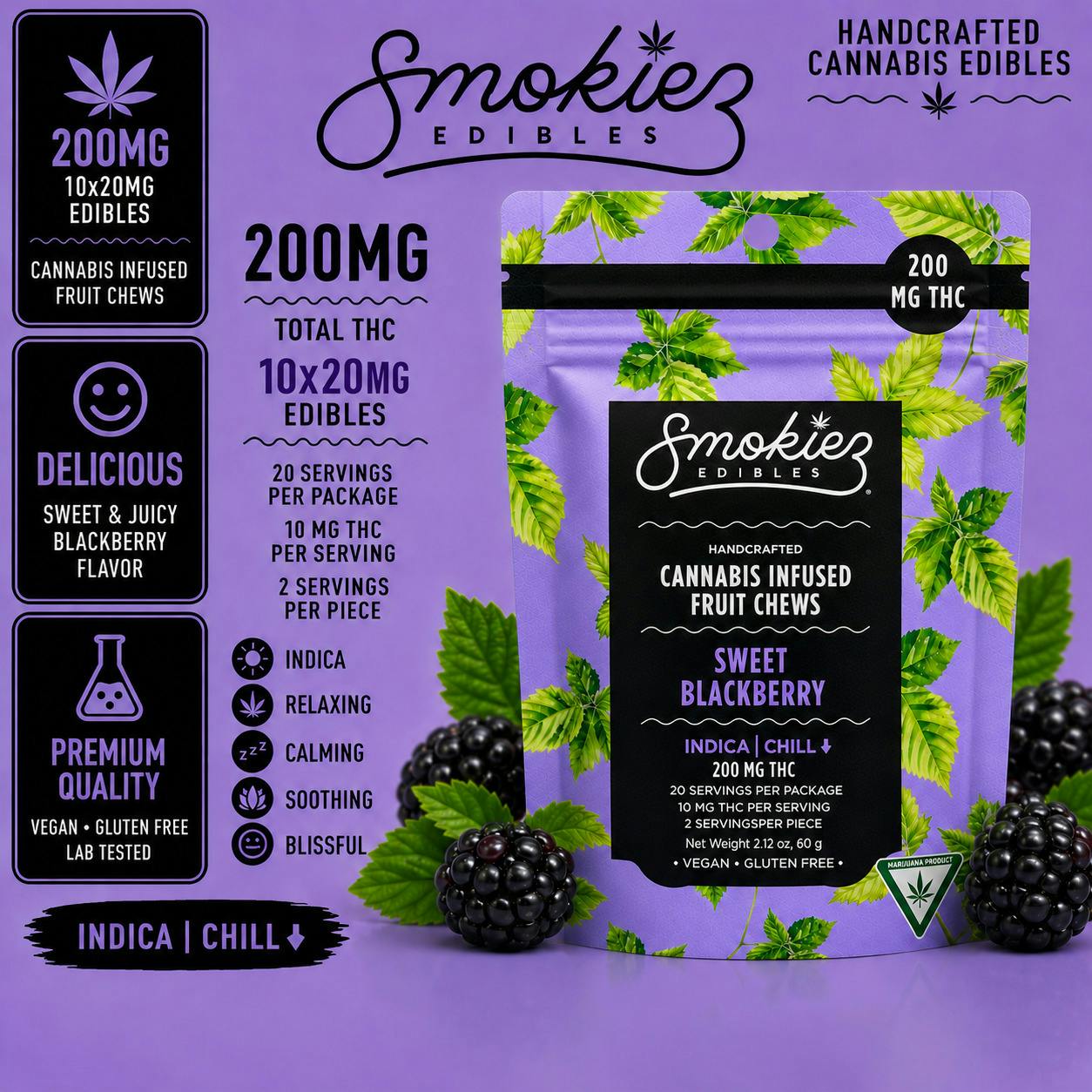 Jamberry Gummies THC:CBN 1:1 | 200mg | 20ct | 10mg/ea by Smokiez Edibles
