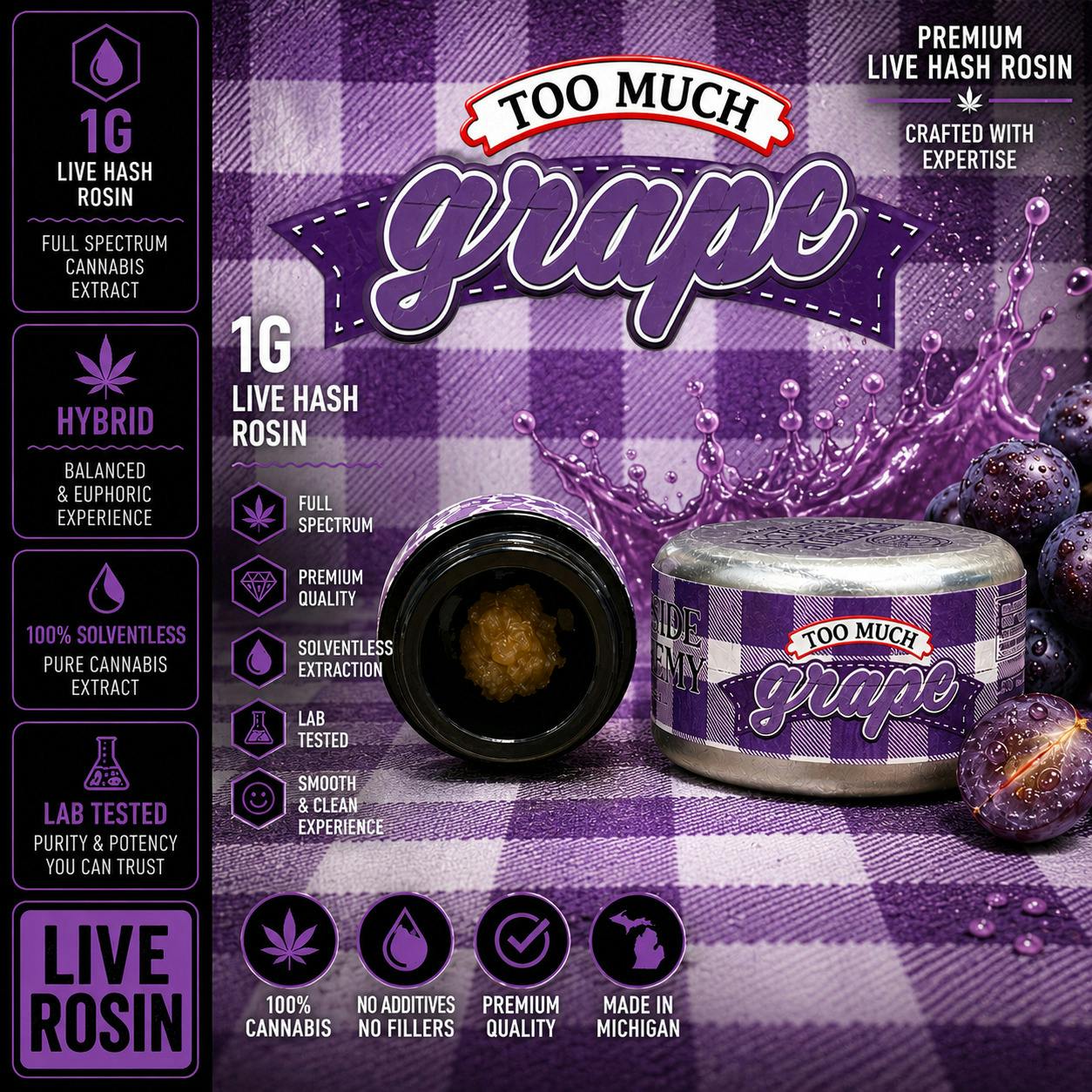 Too Much Grape #5 | Solventless | Rosin | 1g